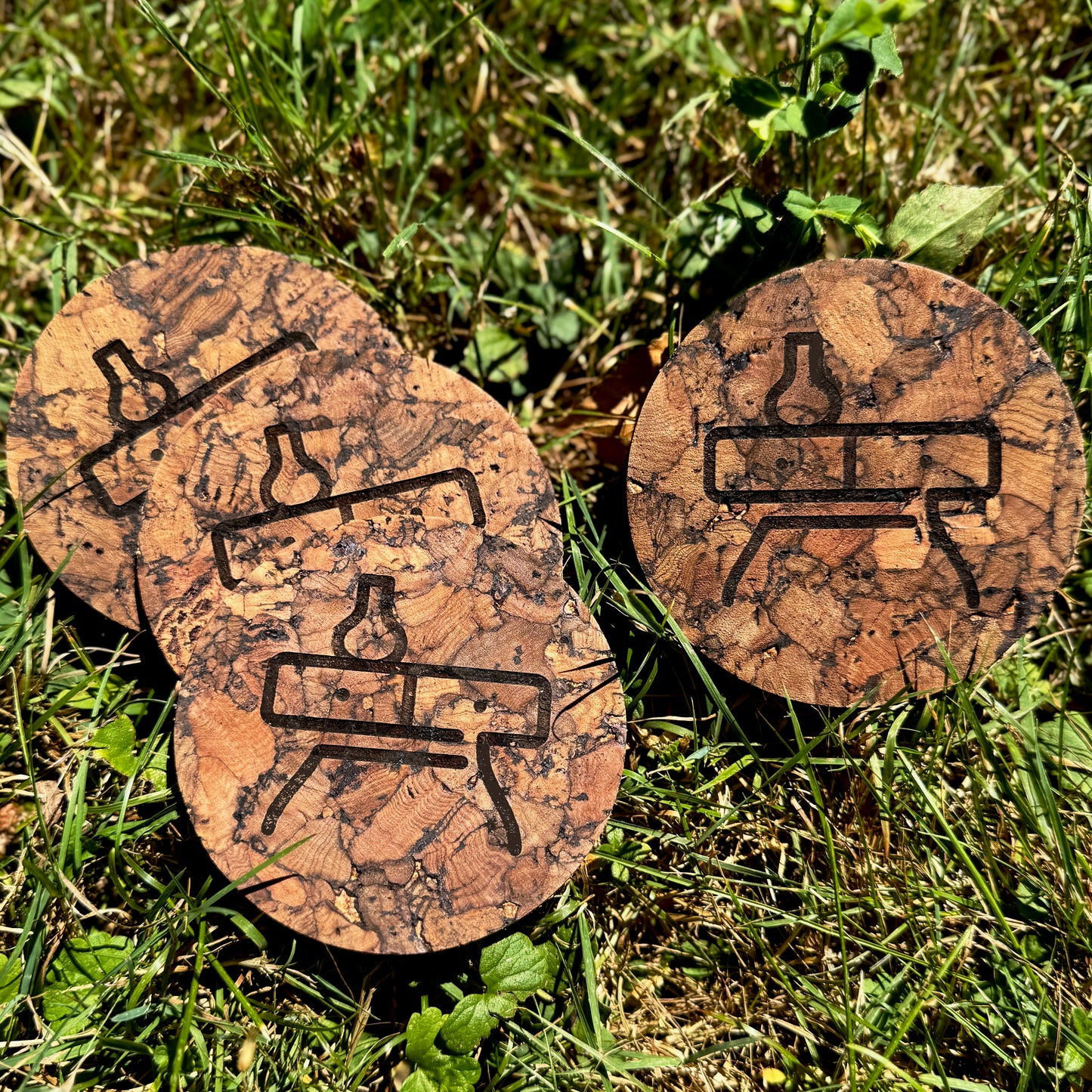 TFG Logo Coaster - Multi Colour Cork Set of 4