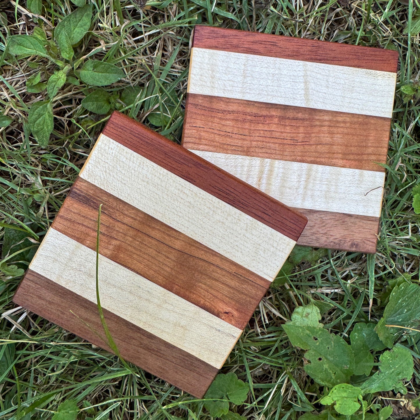 Premium Hardwood Coaster Pair (A24)