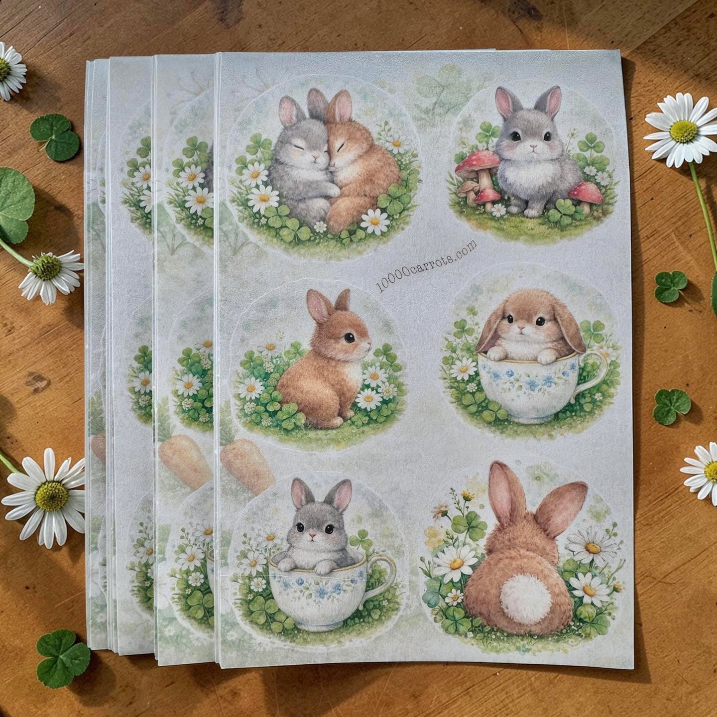 RABBIT RESCUE FUNDRAISER- Spring Bunnies Sticker Sheet