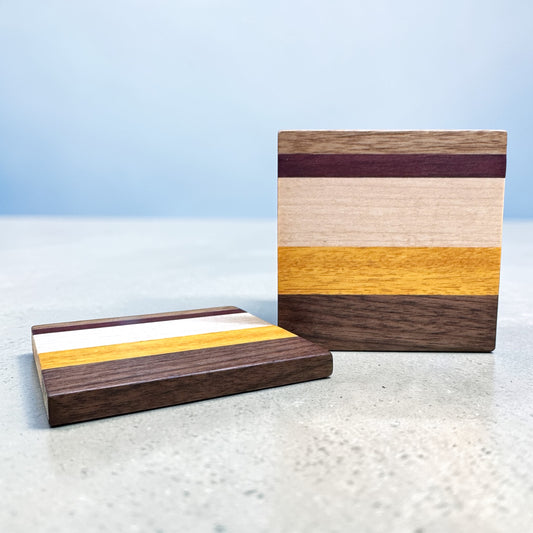 Premium Hardwood Coaster Pair (D1)