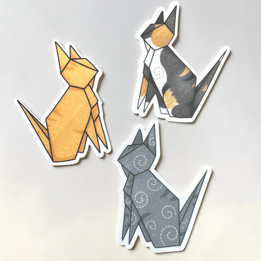 "Origami" Nacho, Willow, and Freya 3 pack stickers