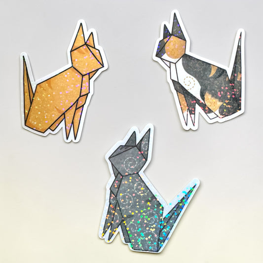 "Origami" Nacho, Willow, and Freya 3 pack stickers
