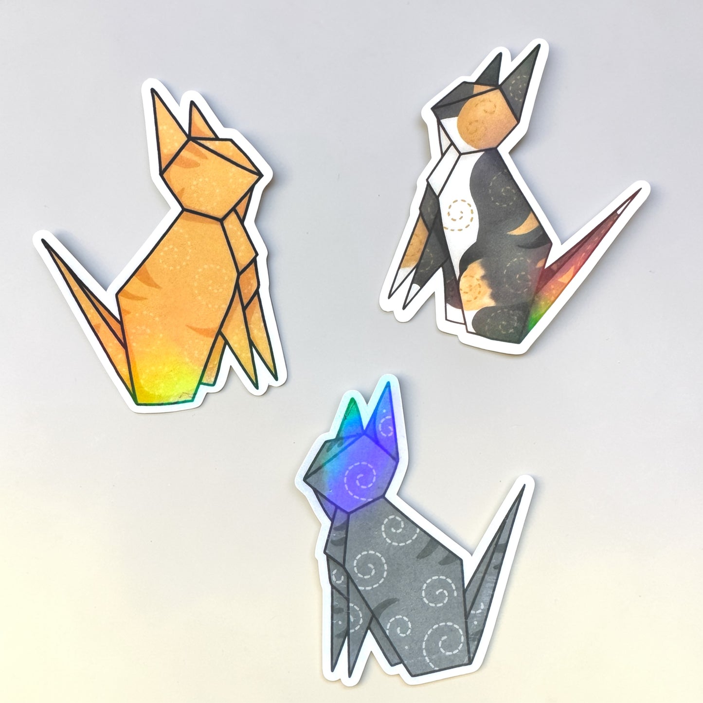 "Origami" Nacho, Willow, and Freya 3 pack stickers